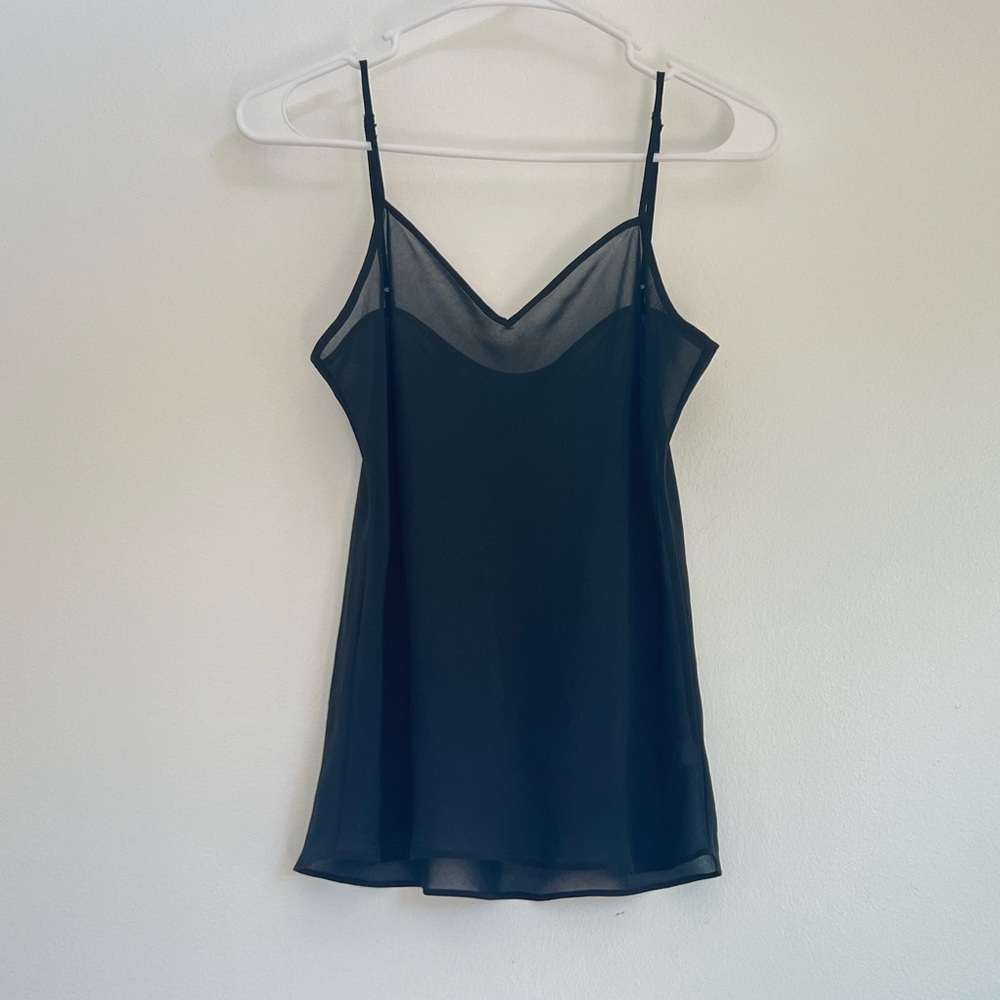 Black silk cami top
